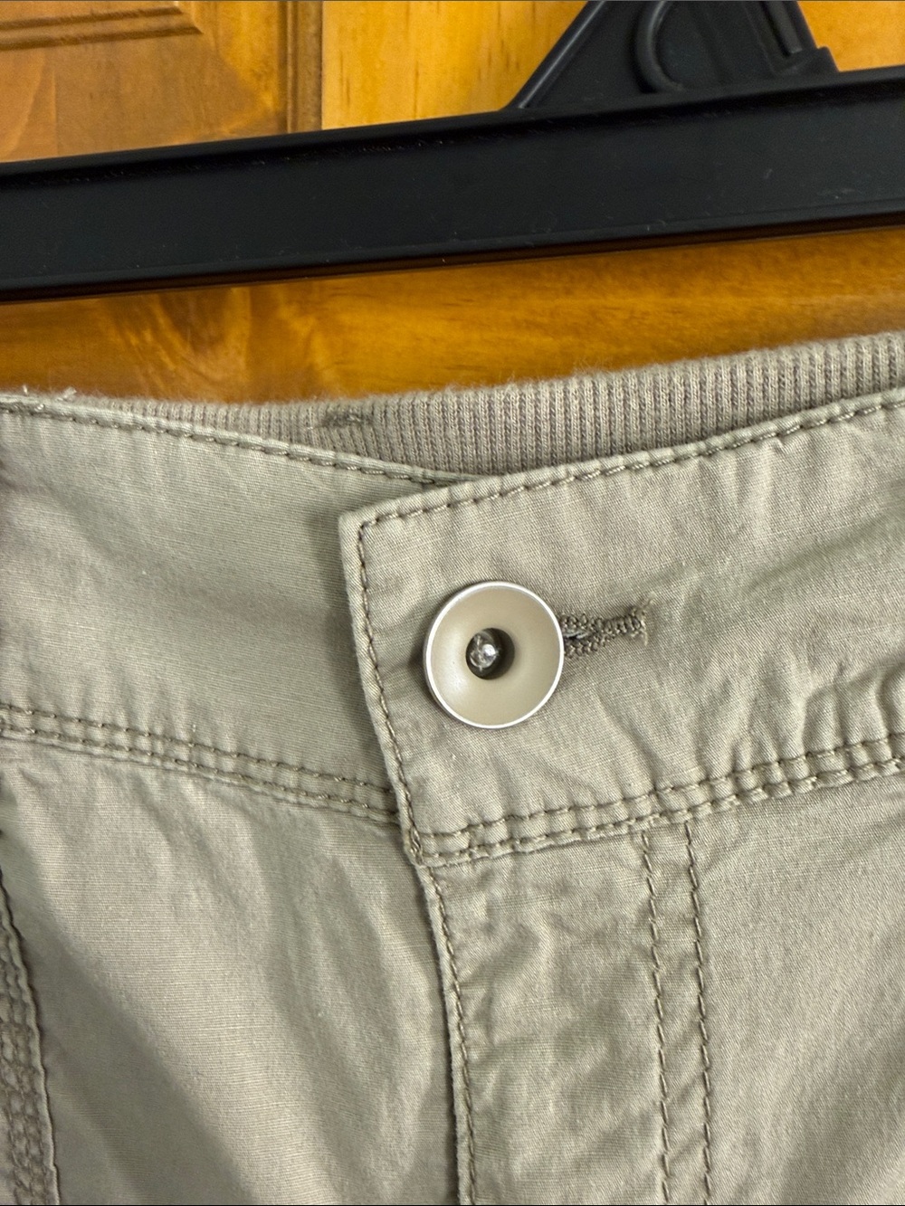 Khaki Bermuda Shorts with Turn-Cuff Hem - Picture 3 of 5